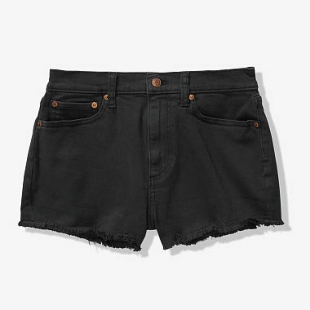 Victoria's Secret Pink High Waist Denim Short Pure Black NWT SZ 27